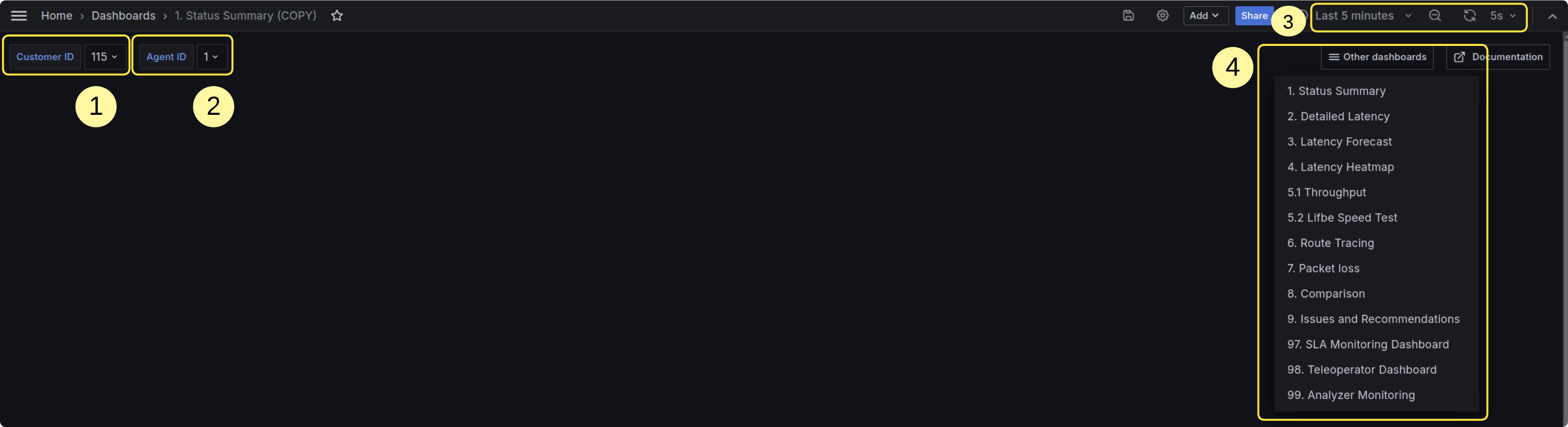 Dashboard Menu