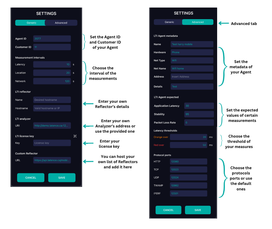 Mobile App Settings